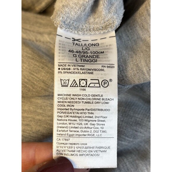 BANANA REPUBLIC Cozy Knit Jogger Jumpsuit Women Large Tall Gray Cap Sleeve - Picture 9 of 14